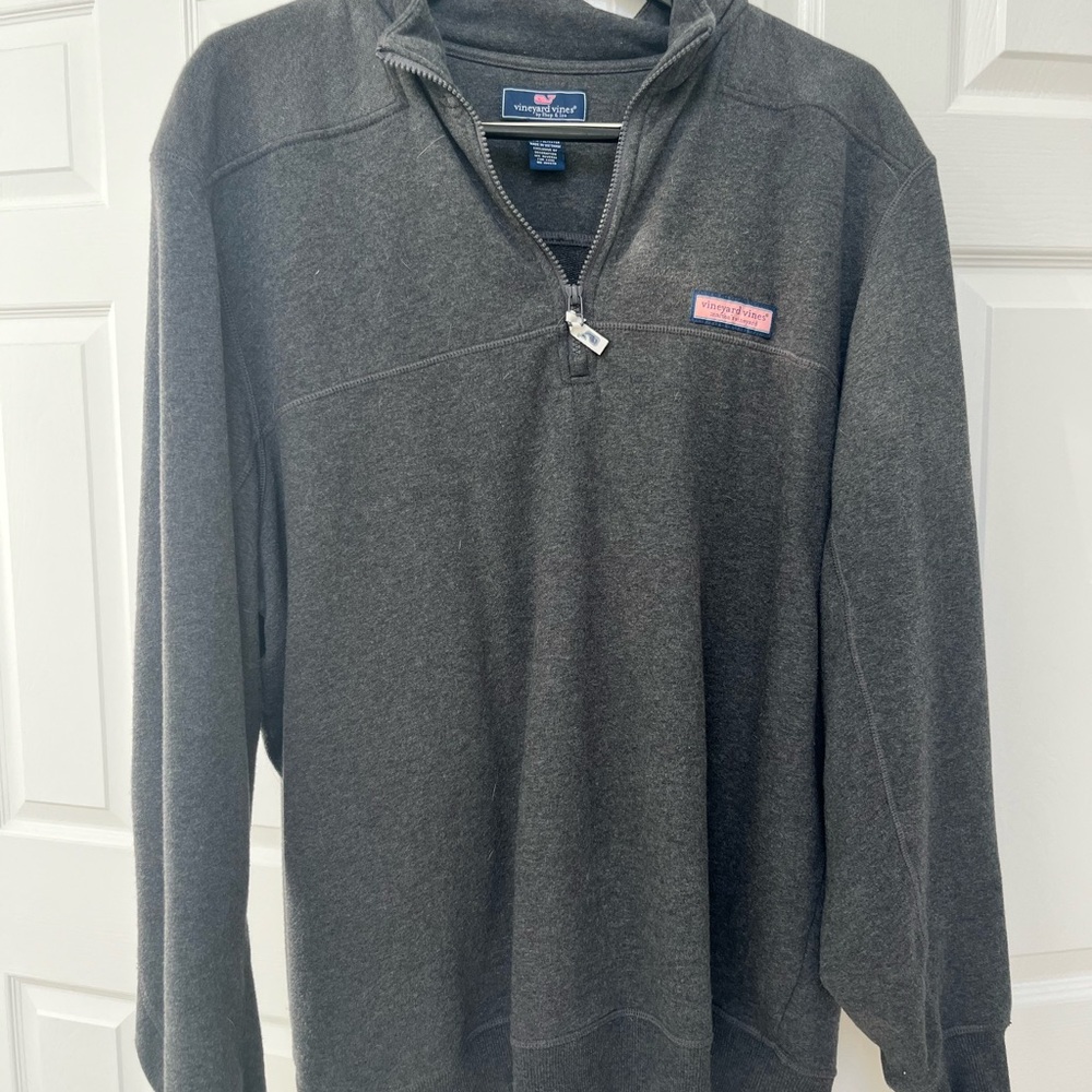 Vineyard Vines Men's Charcoal Zip-Up Sweater